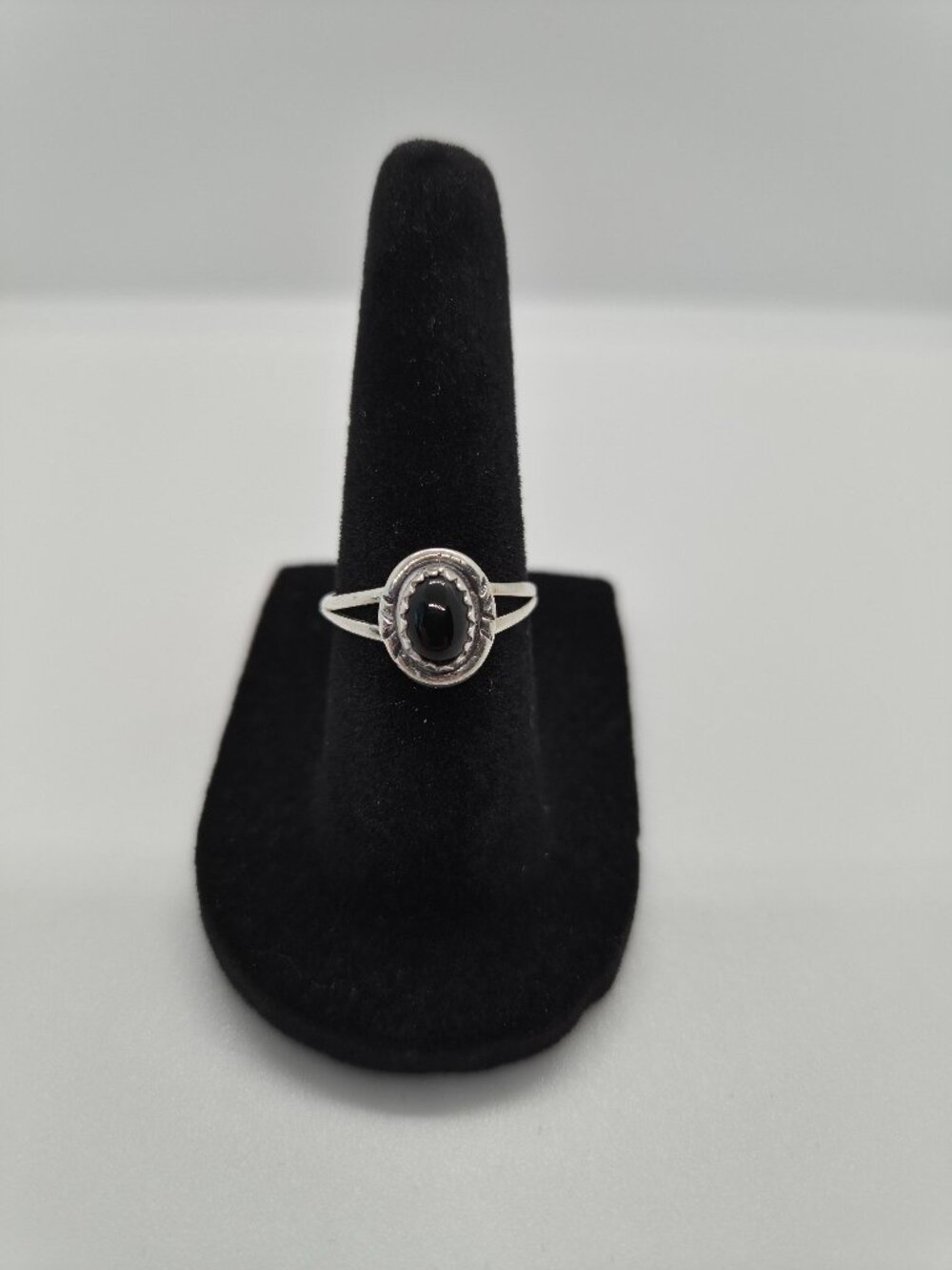 Sterling Silver 925 Black Onyx Ring Vintage Size 6